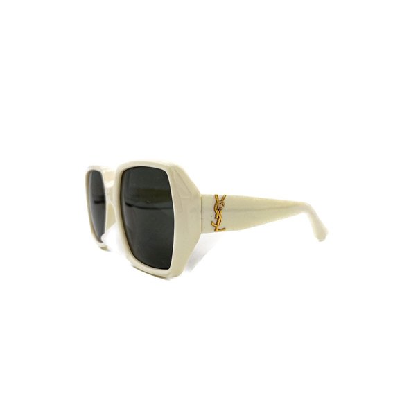 Saint Laurent YSL Logo Core 60MM Square Ivory Sunglasses - Picture 1 of 13